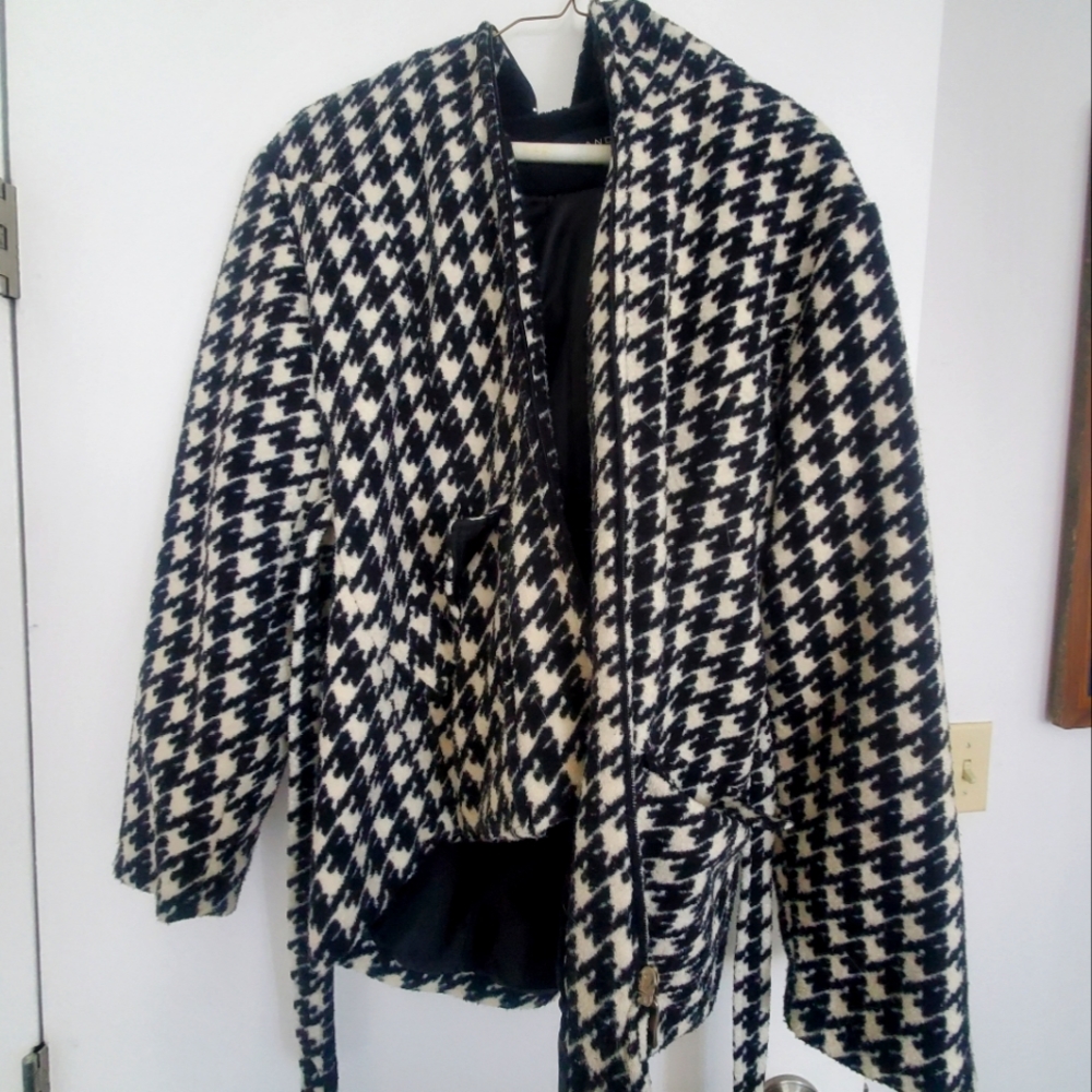 Sandro Checkered Zip-up Jacket (small)